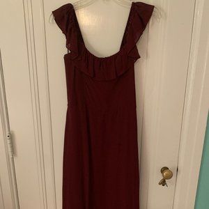 Reformation Maroon Midi Dress Size 8